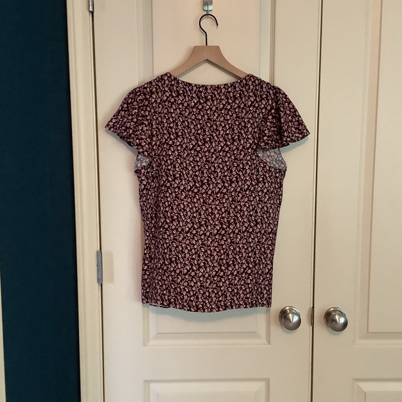 Rebecca Taylor Francesca Silk Top Floral  Size 10 - Picture 2 of 5